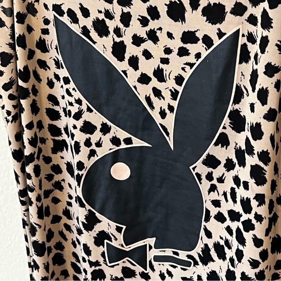 Vintage Y2K 2000s mcbling sexy playboy bunny animal print nightgown mini dress - Picture 2 of 4